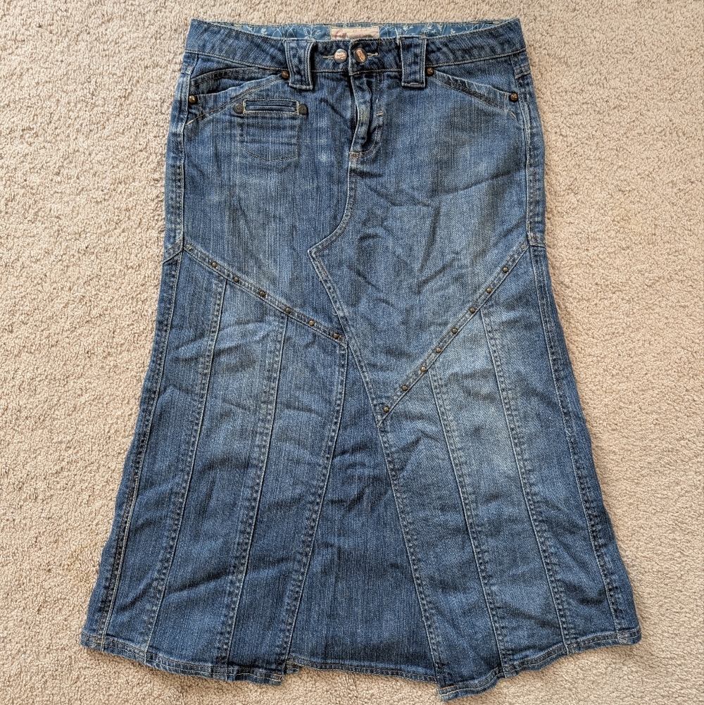 Candie's Vintage Blue Denim Midi Skirt